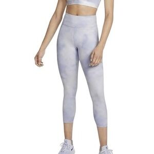 Nike One Icon‎ Clash Women's Mid-Rise Crop Leggings Thistle/White Size 1X NWT